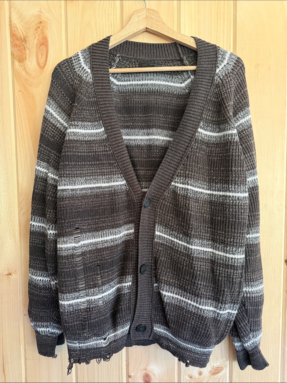 Zara Distressed Striped Oversized Cardigan ✨Small/Medium✨
